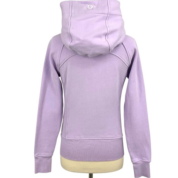 Lululemon Scuba Hoodie Jacket Light Cotton Fleece Sheer Violet Size 4 Full Zip - Picture 4 of 9